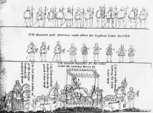 La reine dans sa litière, de 